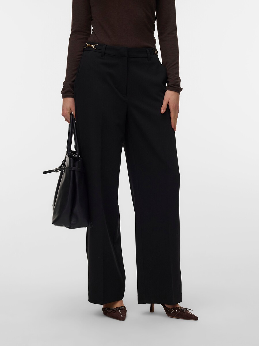 Pantaloni a gamba larga con cintura, VERO MODA