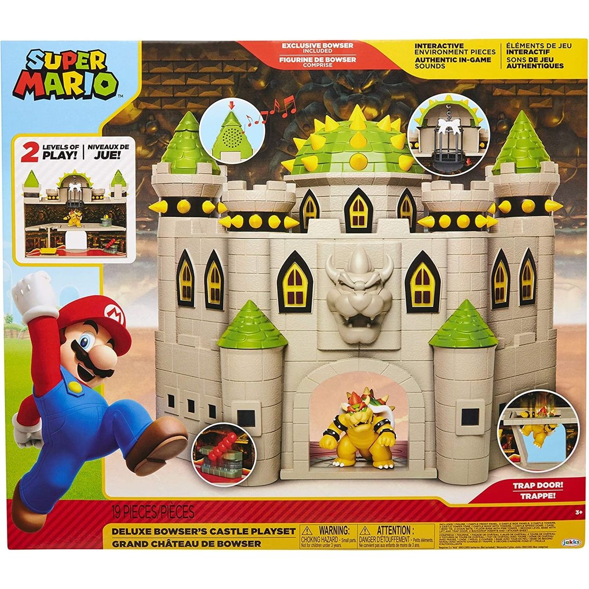 Playset Château de Bowser - JAKKS PACIFIC - Super Mario - Figurine de Bowser  - Effets sonores - Mécanismes fonctionnels - Cdiscount Jeux - Jouets