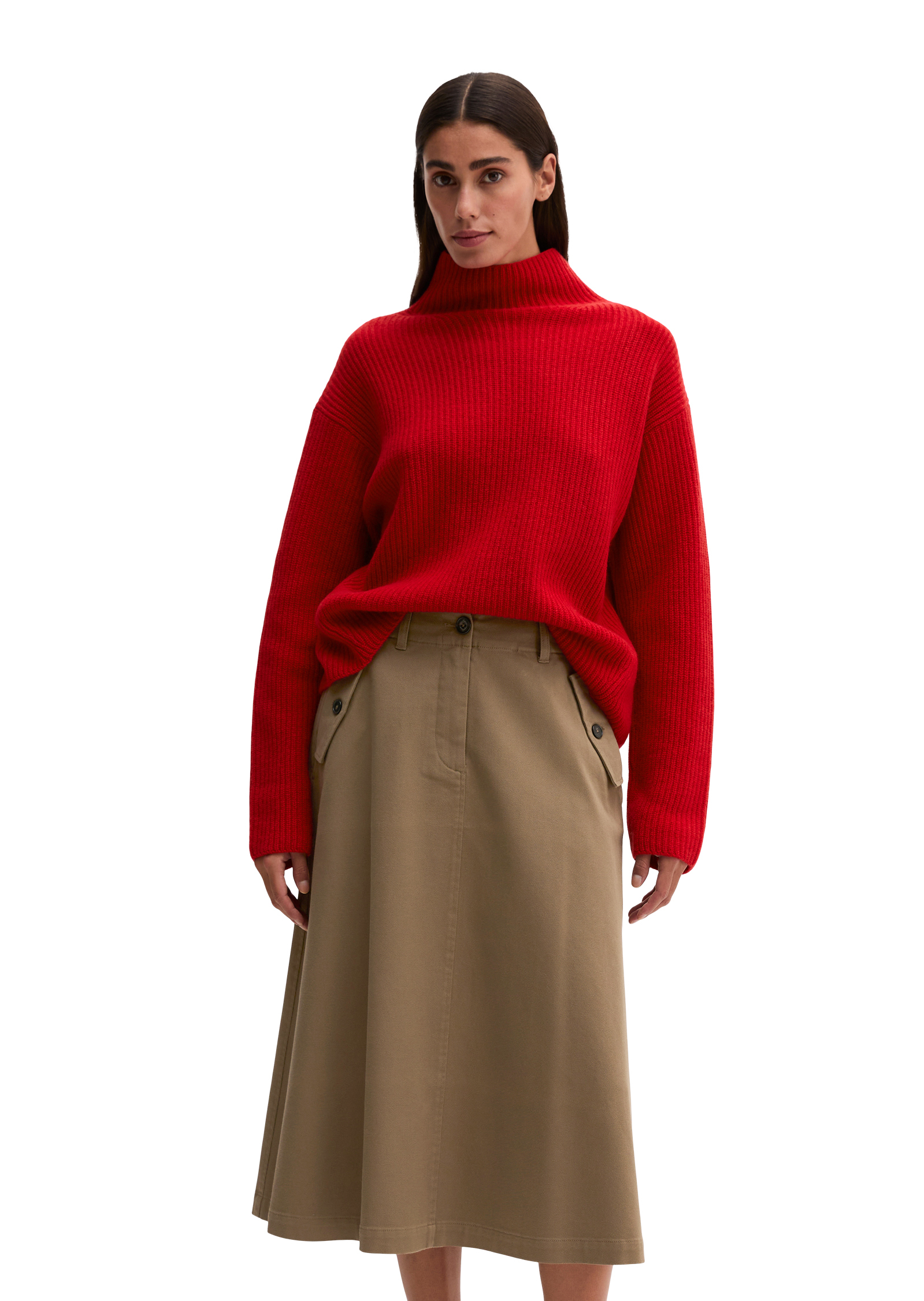 Pull côtelé, coupe classique en mélange de laine vierge douce, MARC O'POLO