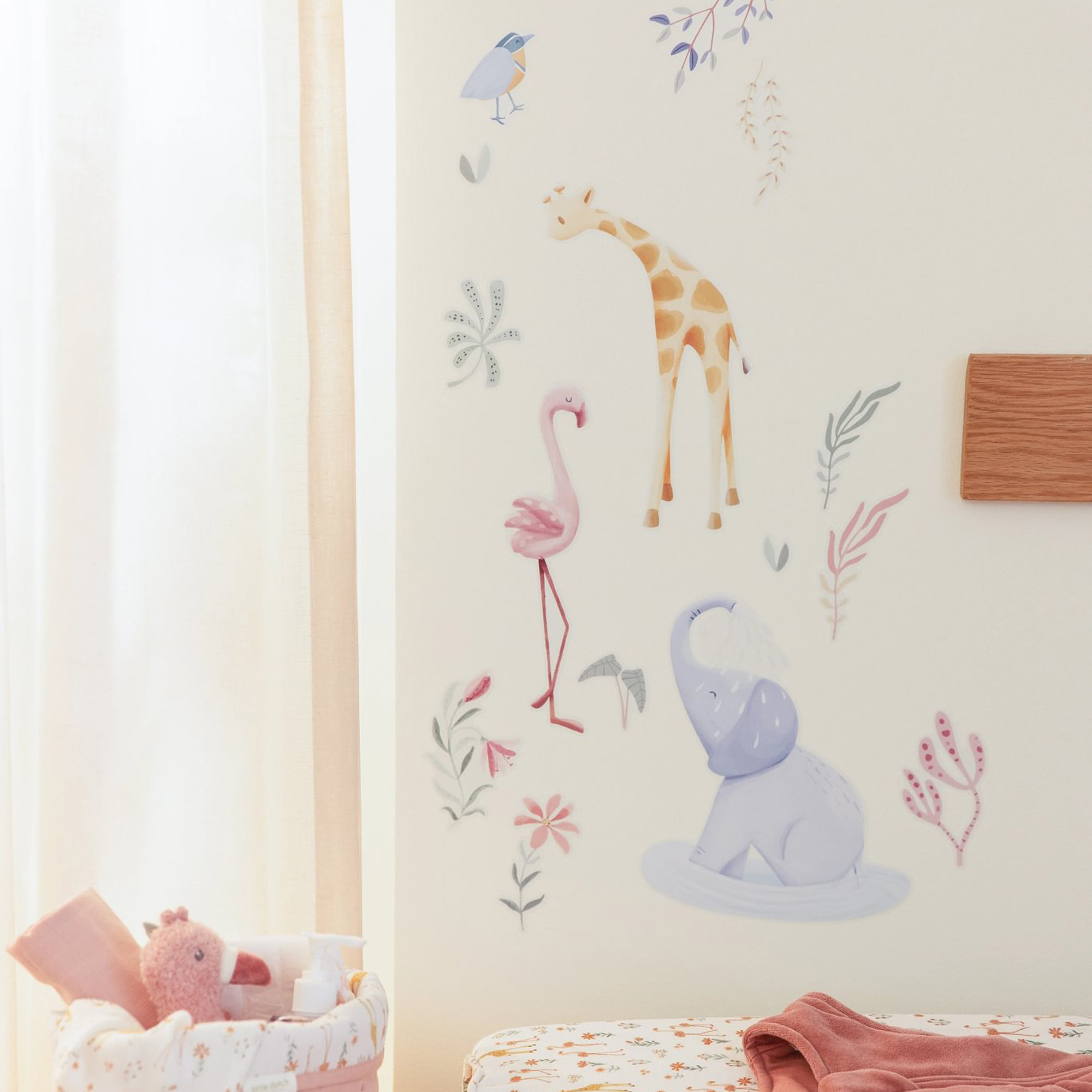 Stickers muraux pour enfant Petits animaux de la brousse, LITTLE DUTCH