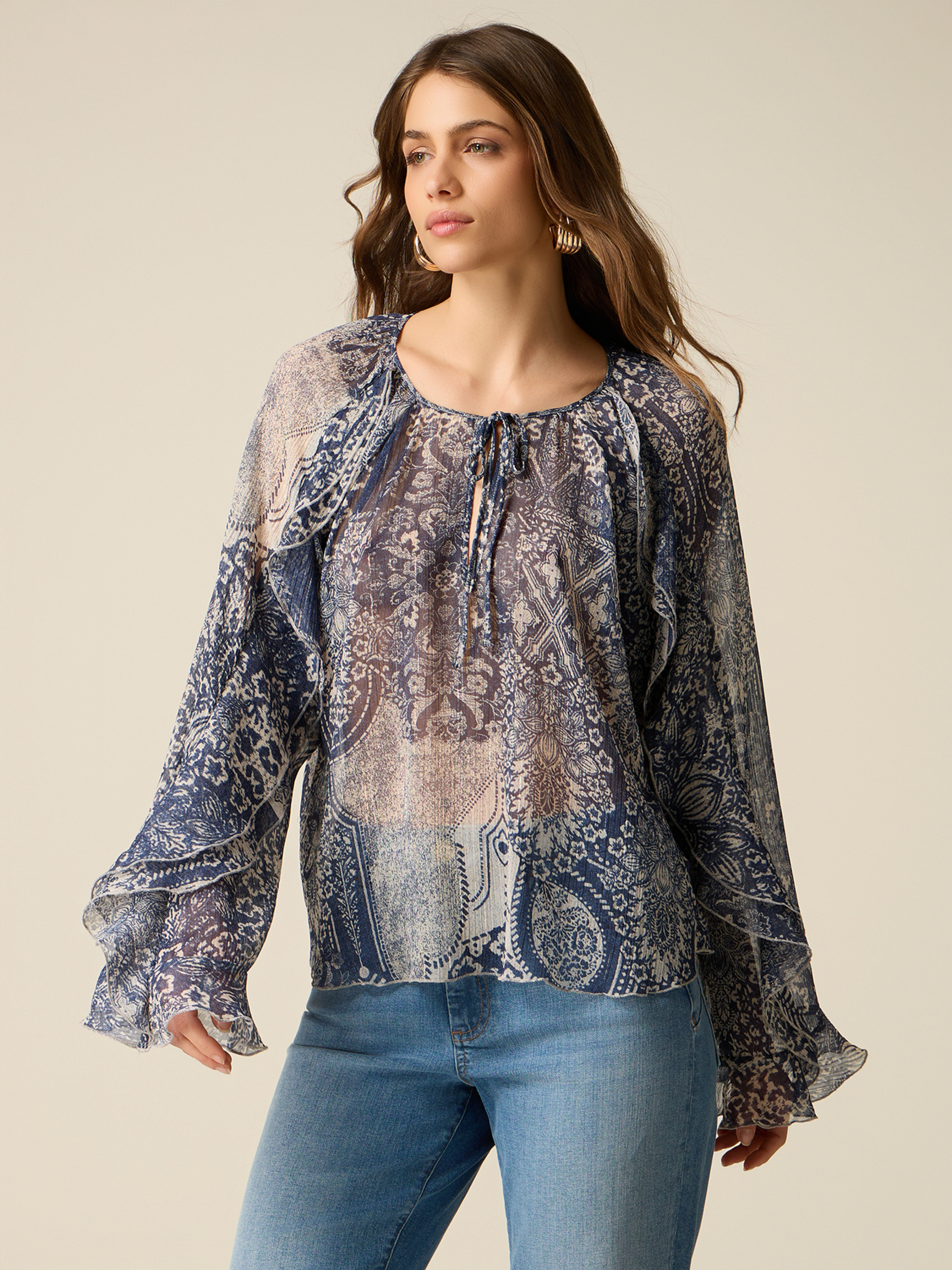 Blouse fantaisie à volants, OLTRE