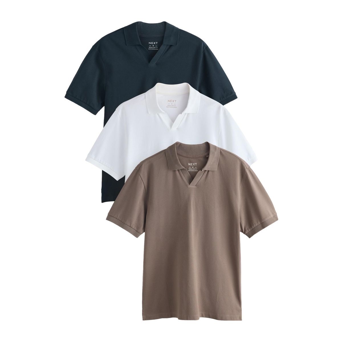 Polo en piqué à manches courtes, lot de 3, NEXT