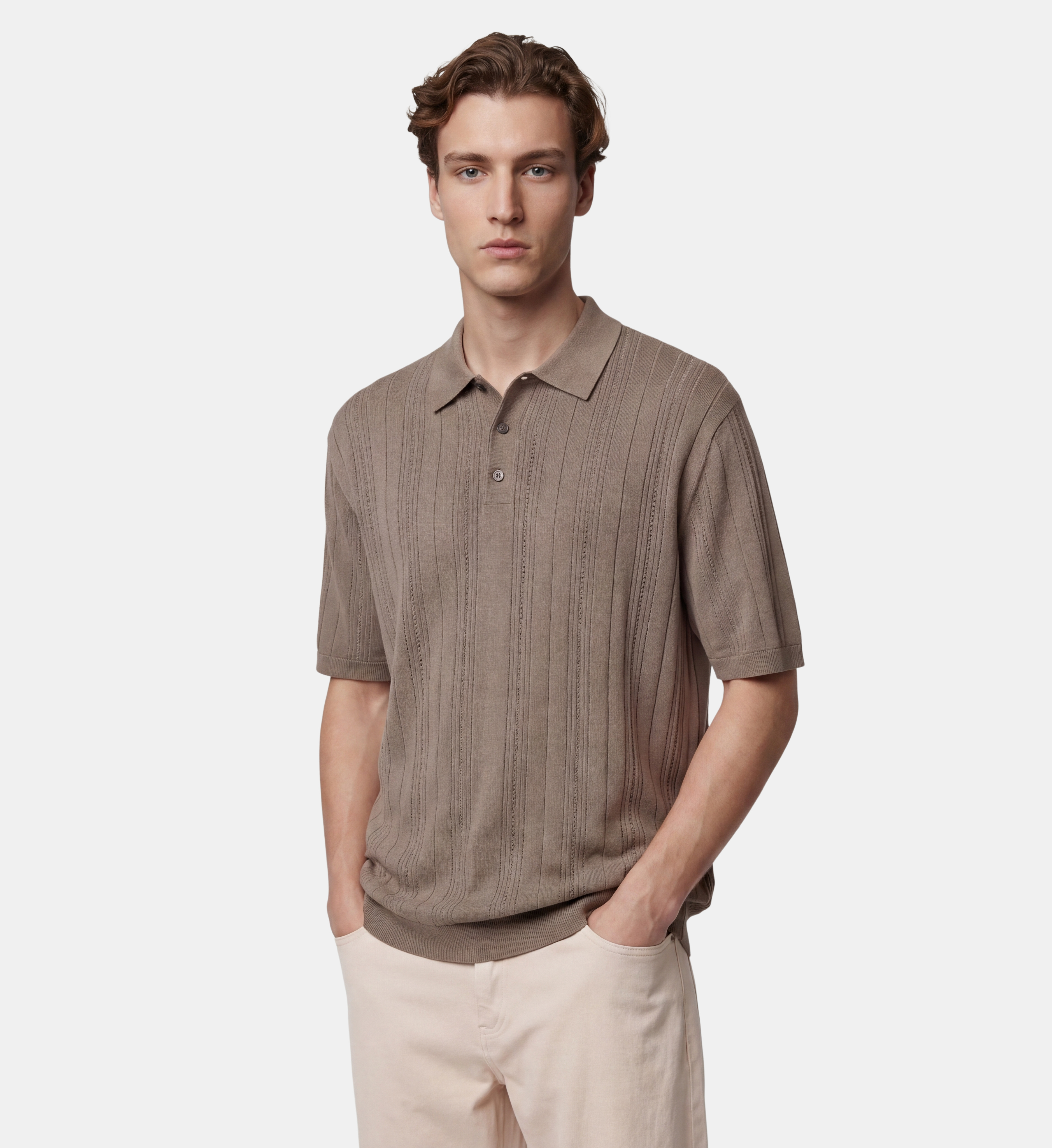 Polo tolico maille pointelle coton, GALERIES LAFAYETTE