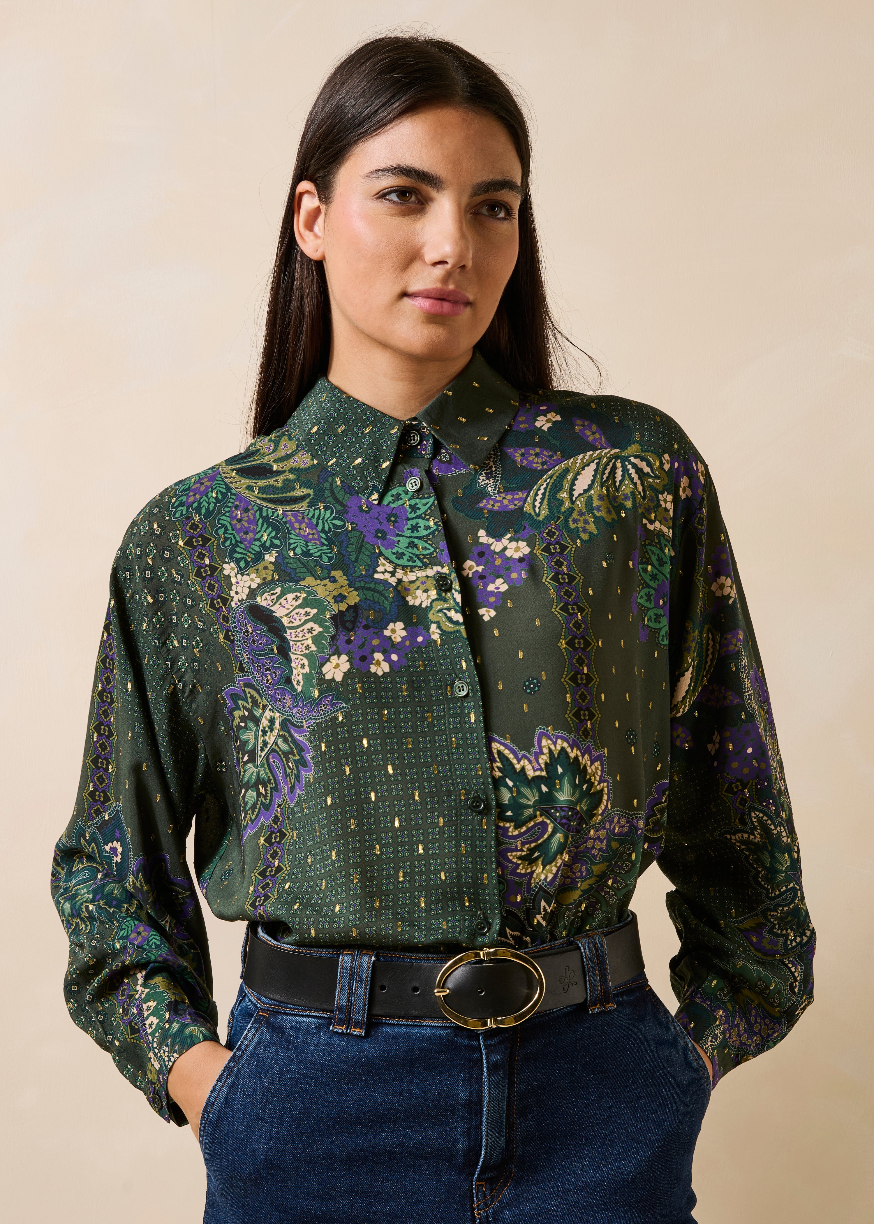 Chemise ample à imprimé manches longues, LA FEE MARABOUTEE