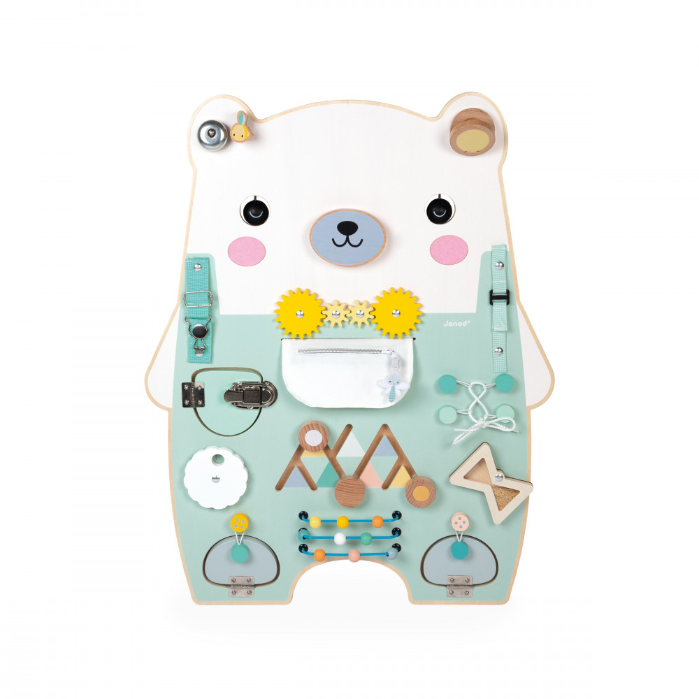 Panneau D'activités En Bois Busy Board Ourson, JANOD