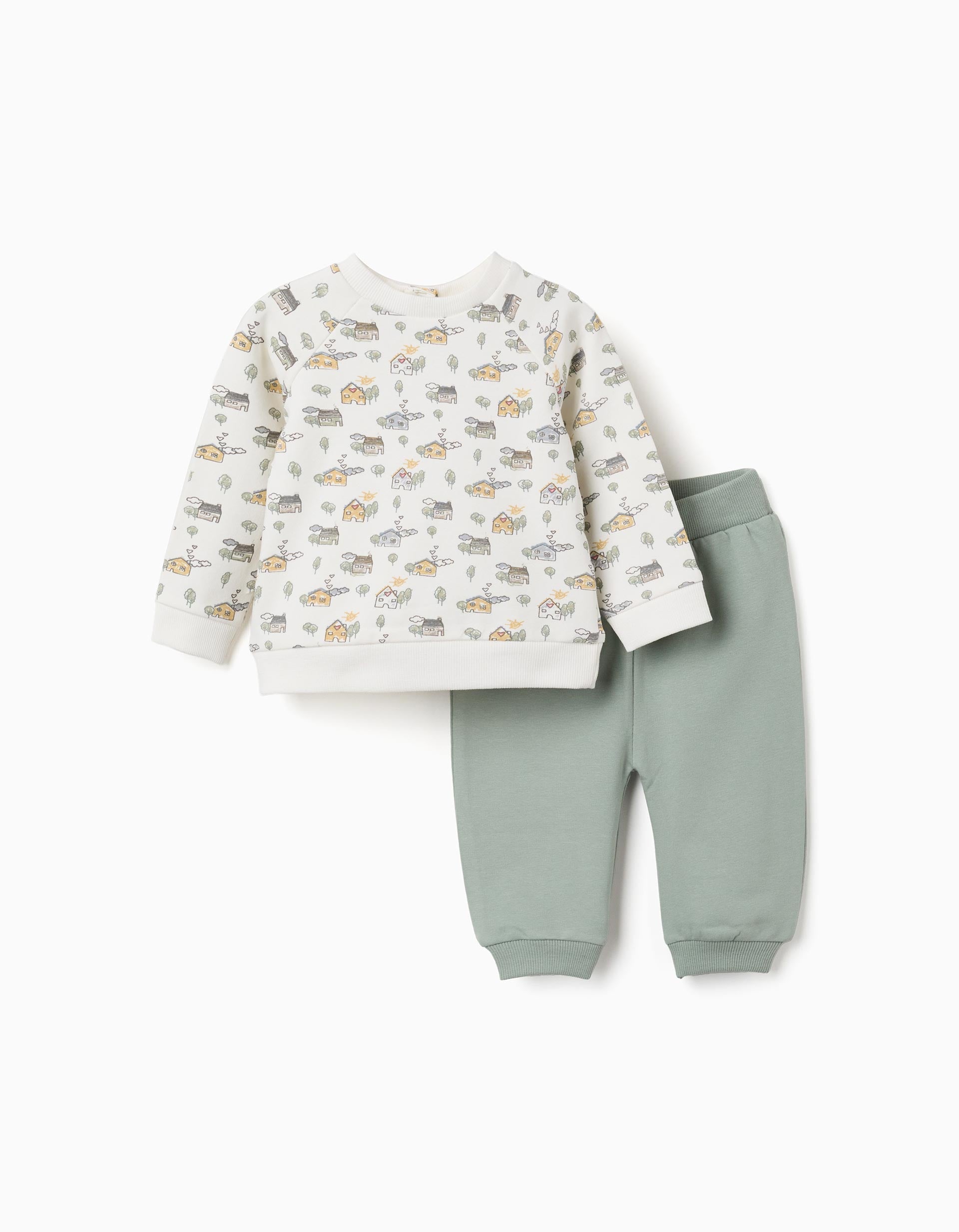 Ensemble en coton peigné avec motif maison et arbre, ZIPPY