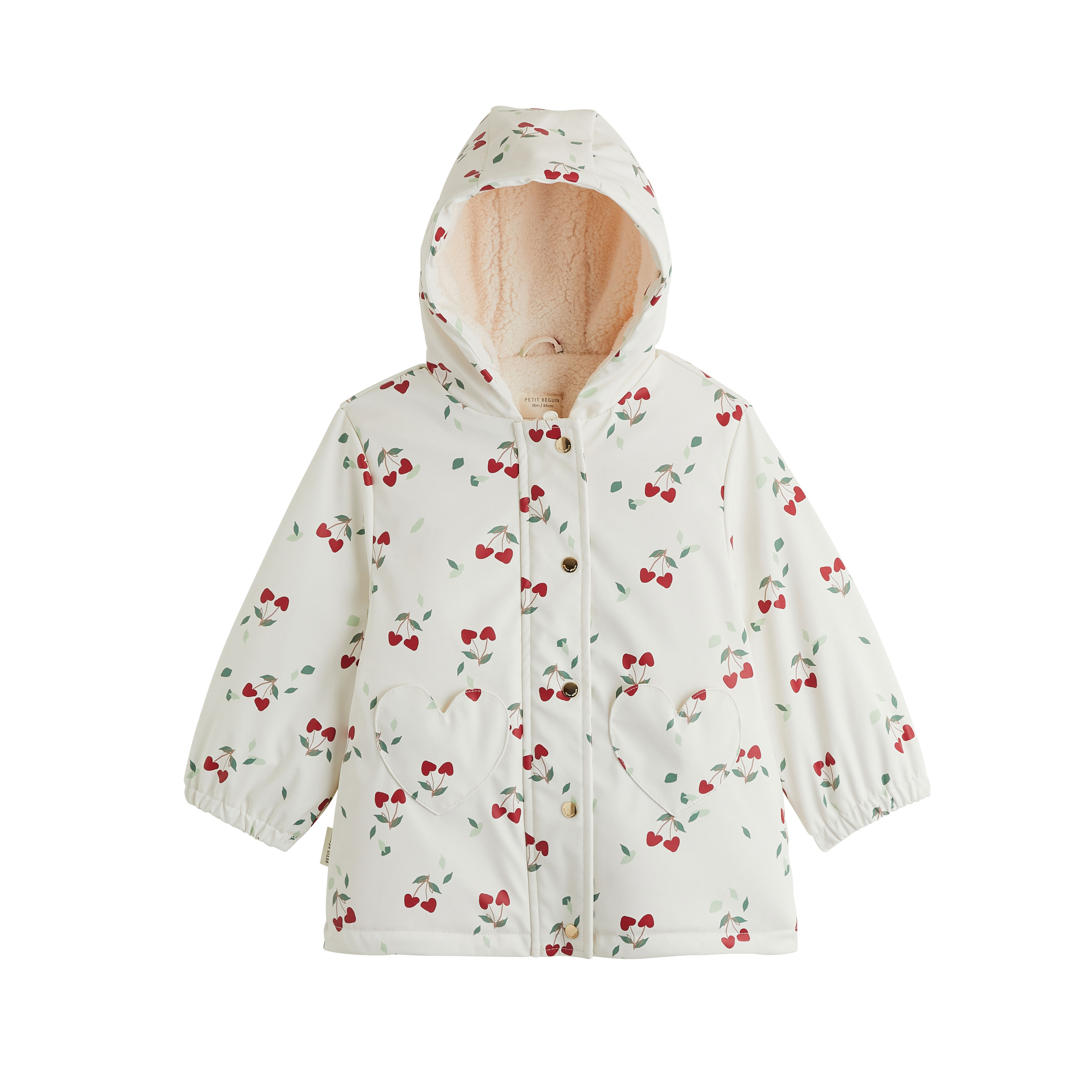 Manteau enfant imperméable doublé sherpa avec capuche Louise, PETIT BEGUIN
