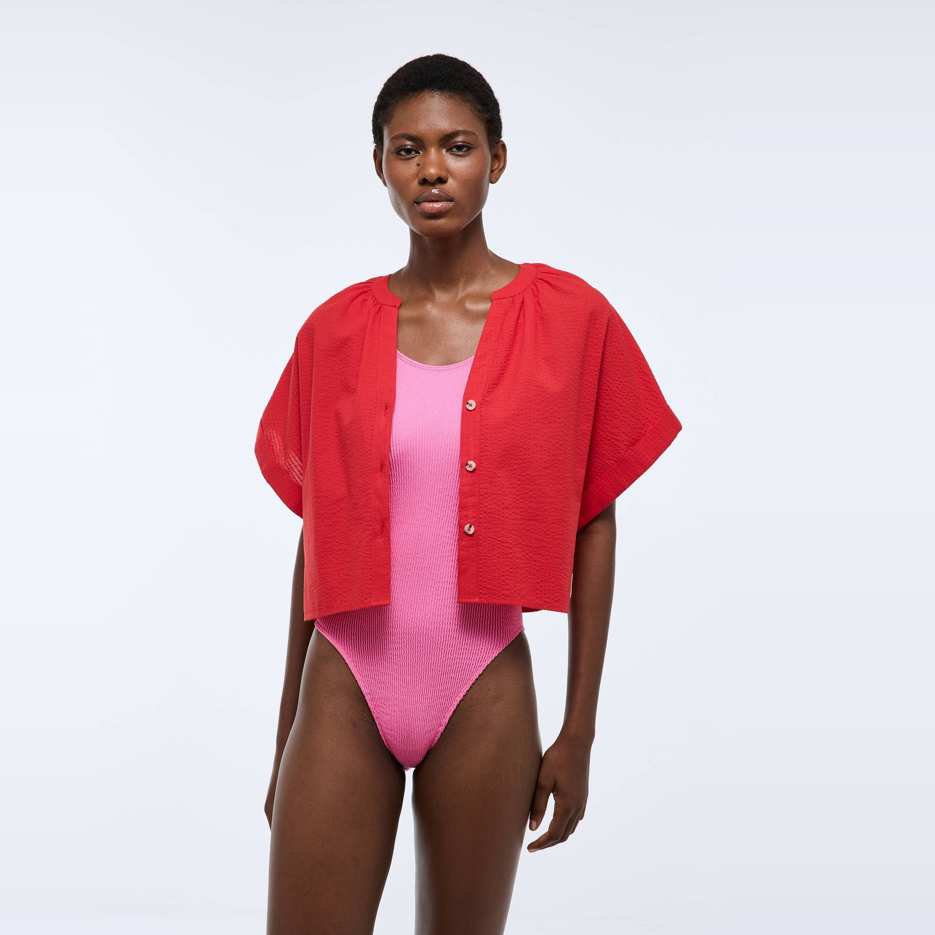 Chemise de plage en coton BIO GOTS, MONOPRIX