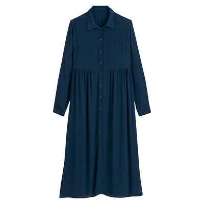 Платье-рубашка расклешенное длинное с длинными рукавами LA REDOUTE COLLECTIONS