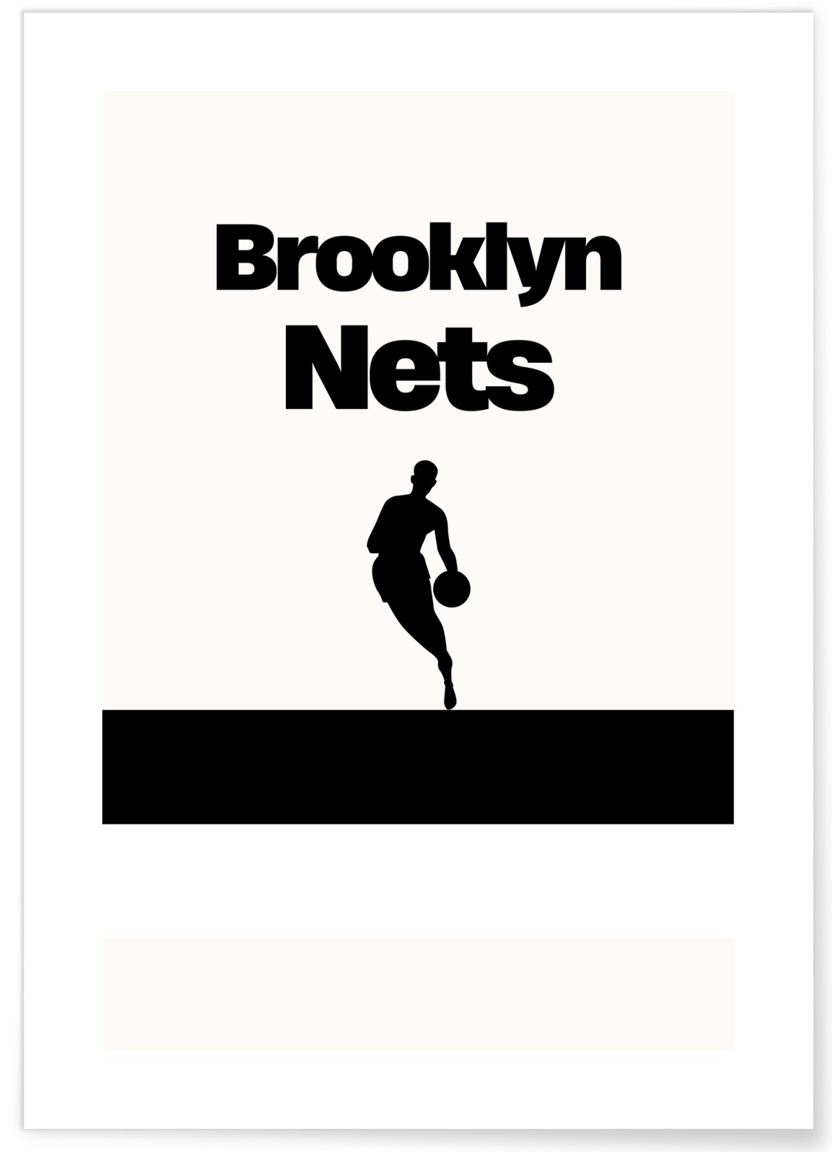 Affiche Brooklyn Nets - Design minimaliste, L'AFFICHERIE