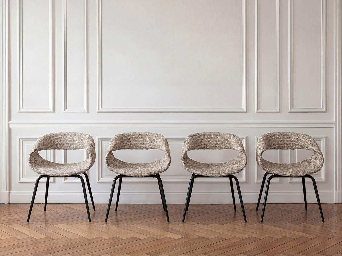 Lot de 4 chaises tissu texturé, ISABELLE, BOBOCHIC