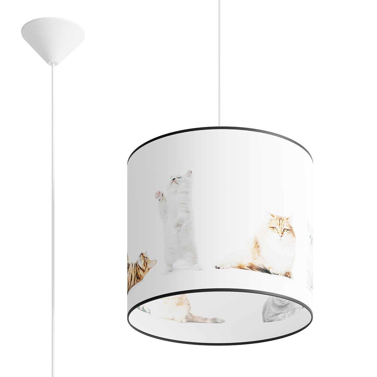 Suspension PVC Multicolore E27 1 Chat 30, EDEN
