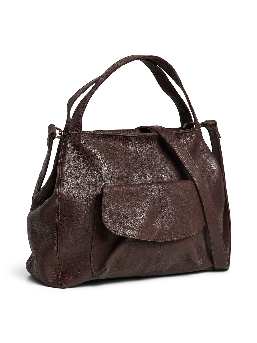 Grand sac à main en cuir, cross body, Automn, PIECES