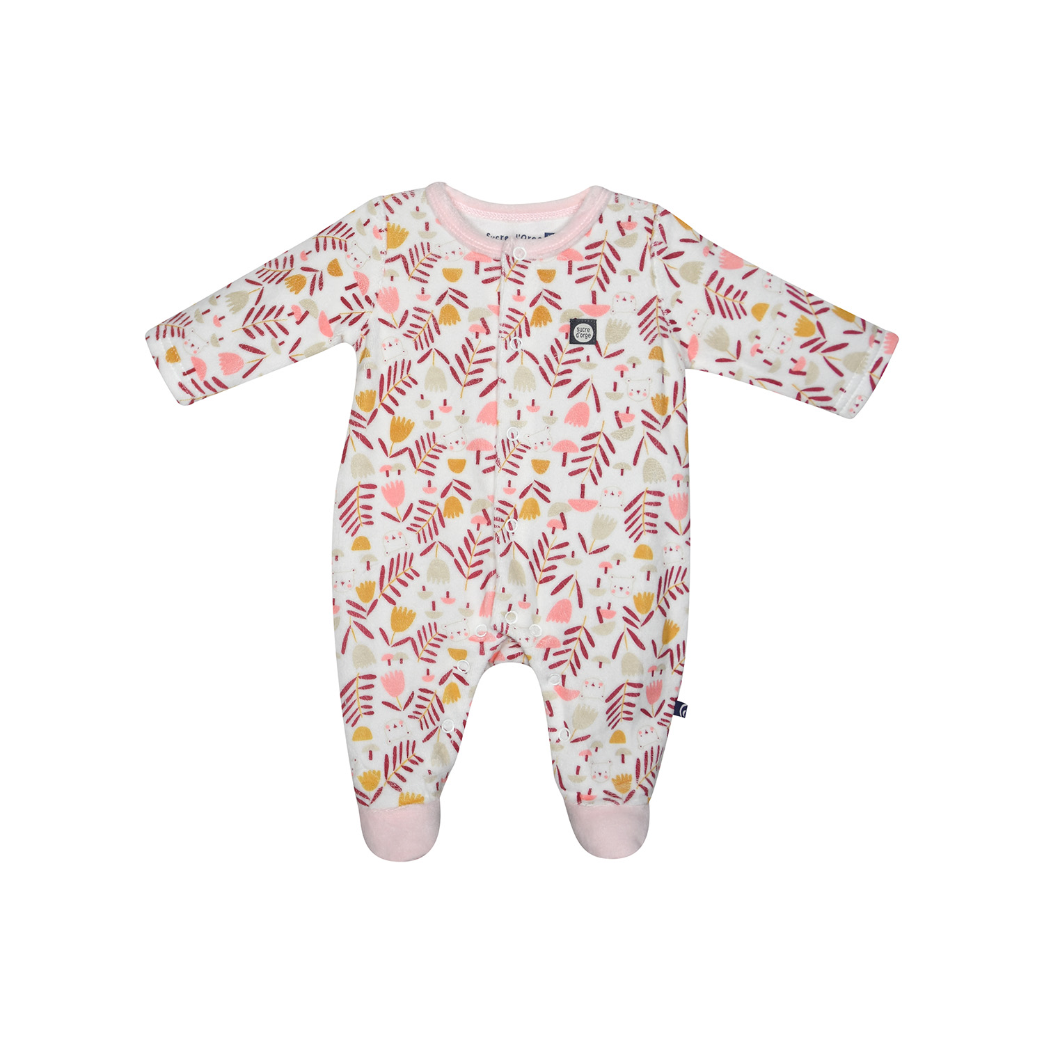 Dors bien izia velours rase ouverture devant naissance, SUCRE D'ORGE