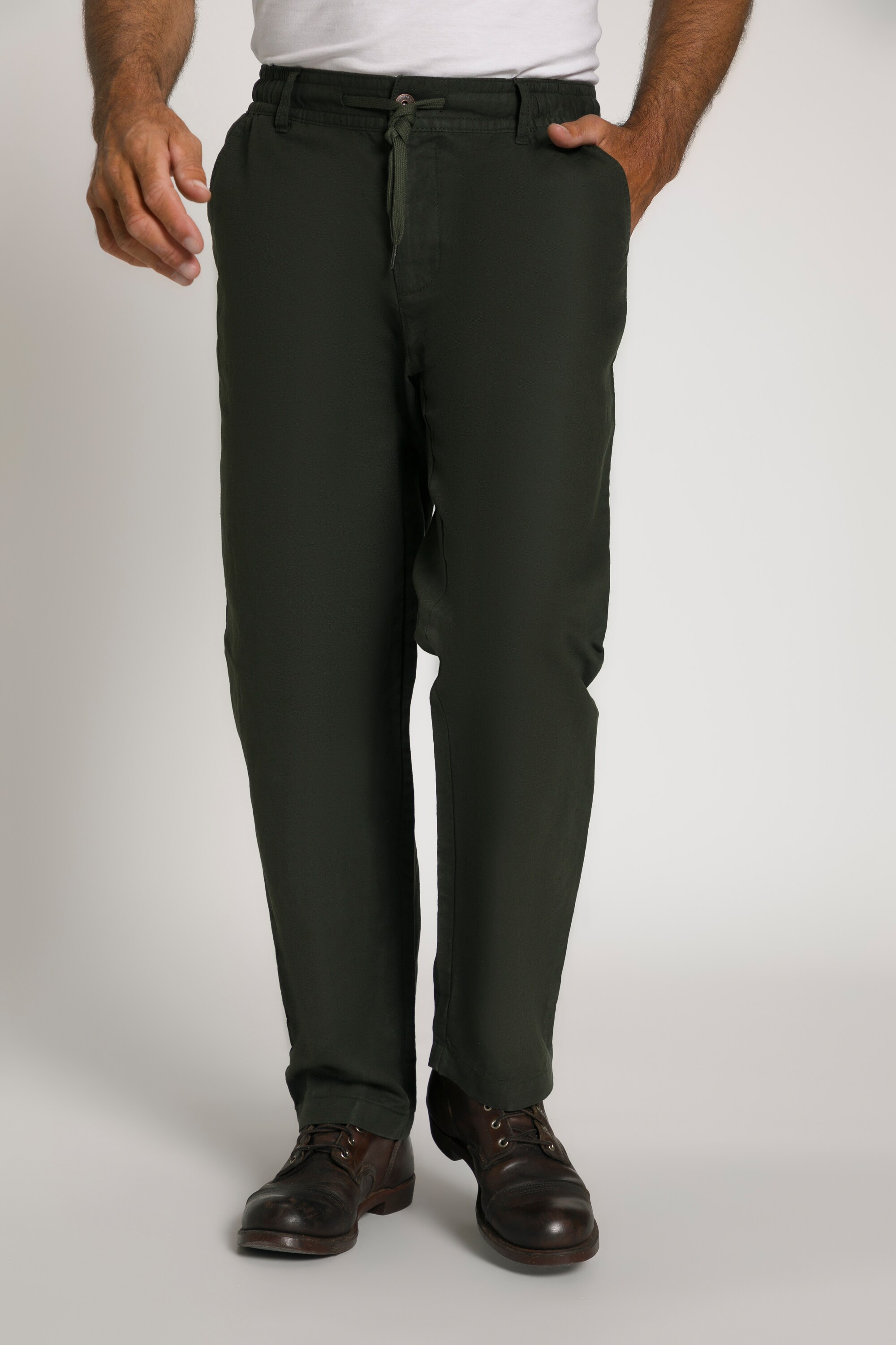 Pantalon en lin mélangé. Taille élastique., JP1880