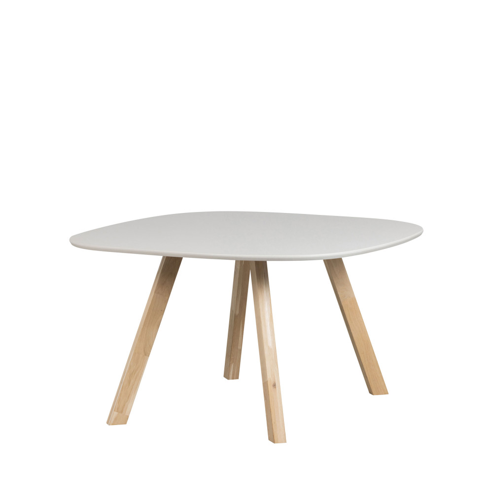 Table à manger de forme organique en bois 130x130cm blanc - TABLO, WOOOD