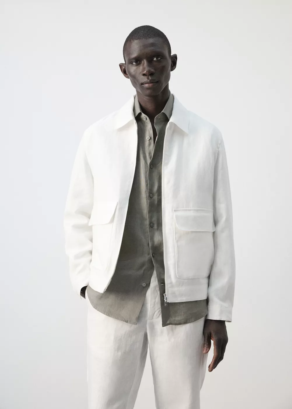 Veste 100 % lin poches, MANGO MAN