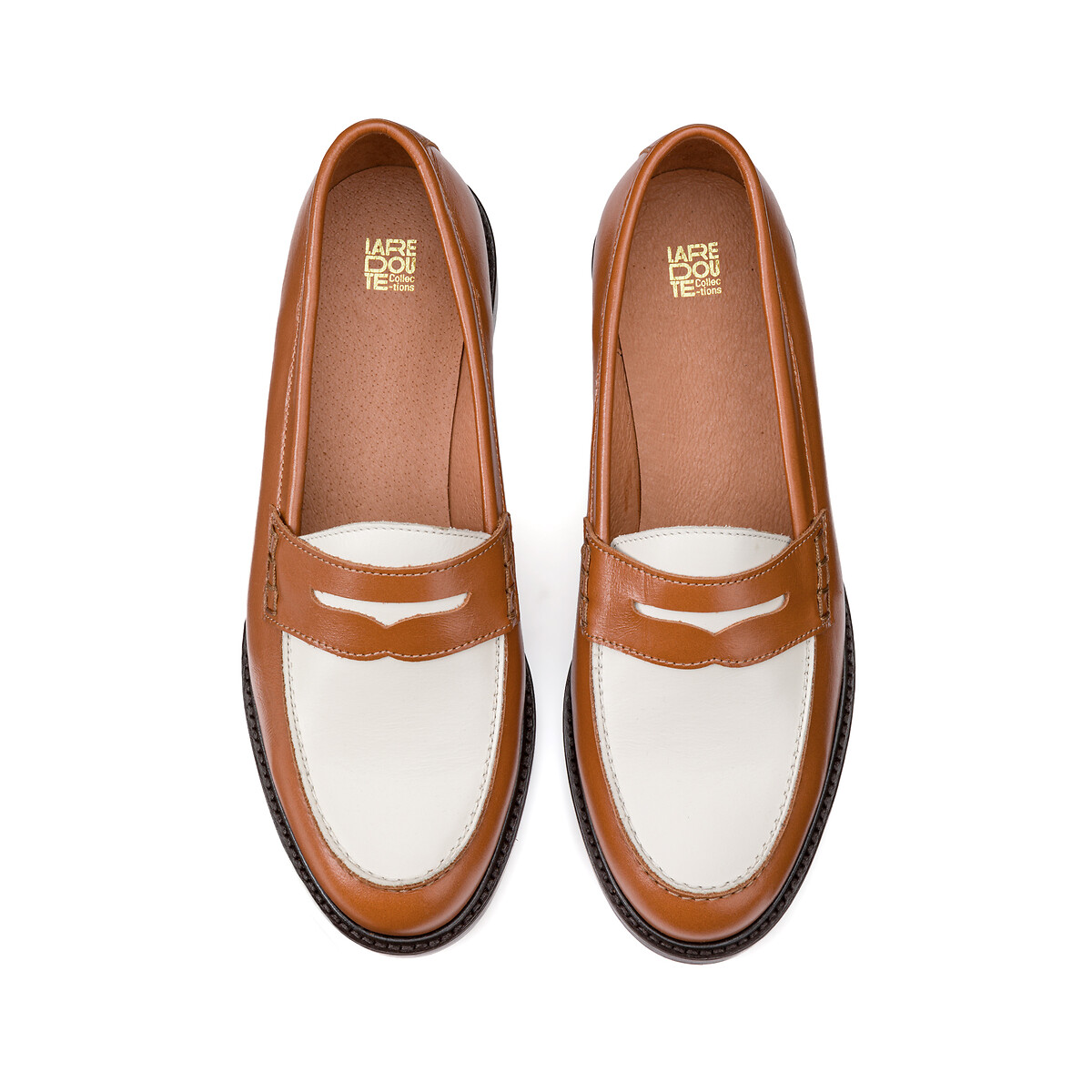 La Redoute Collections Mocasines de piel bicolor — foto 3