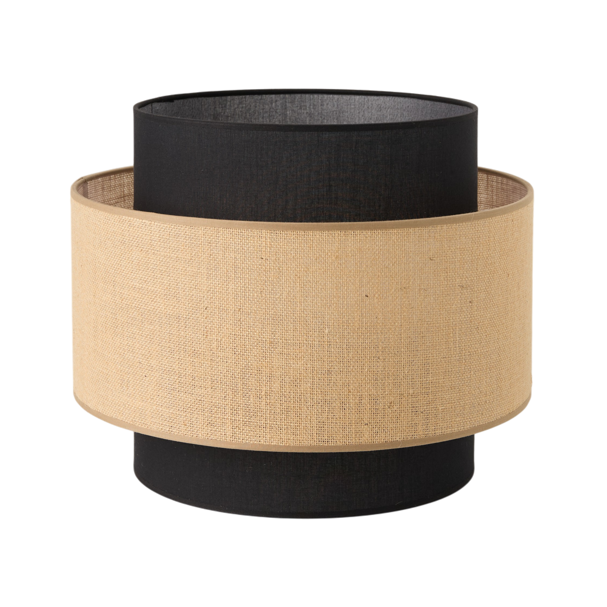 Abat-jour pour suspension naturelle jute et noir 40 cm - ROXANNE, CAMIF