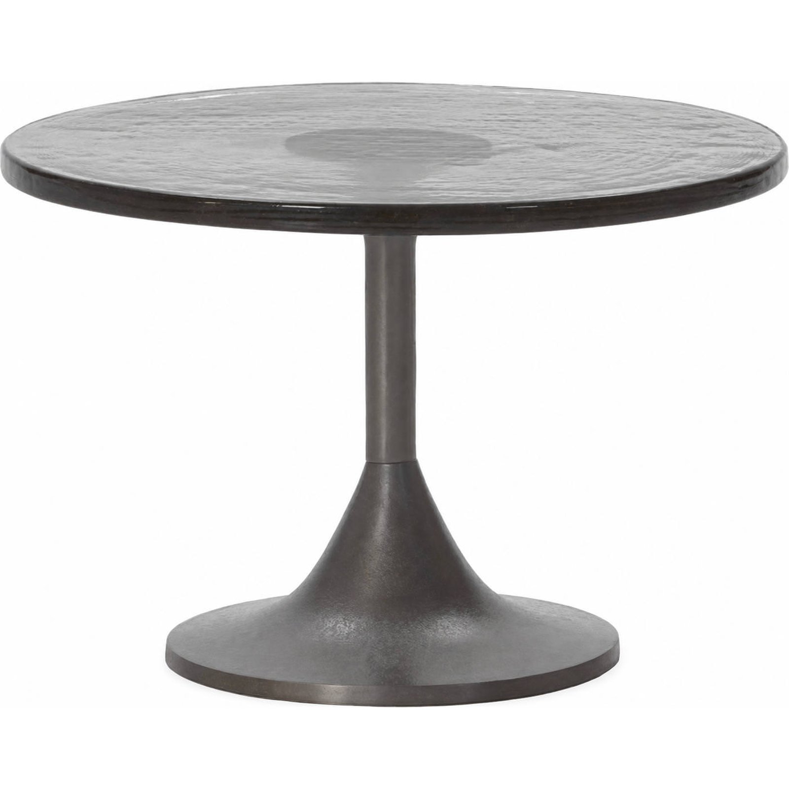 Table basse ronde en métal et verre, RECOLLECTION