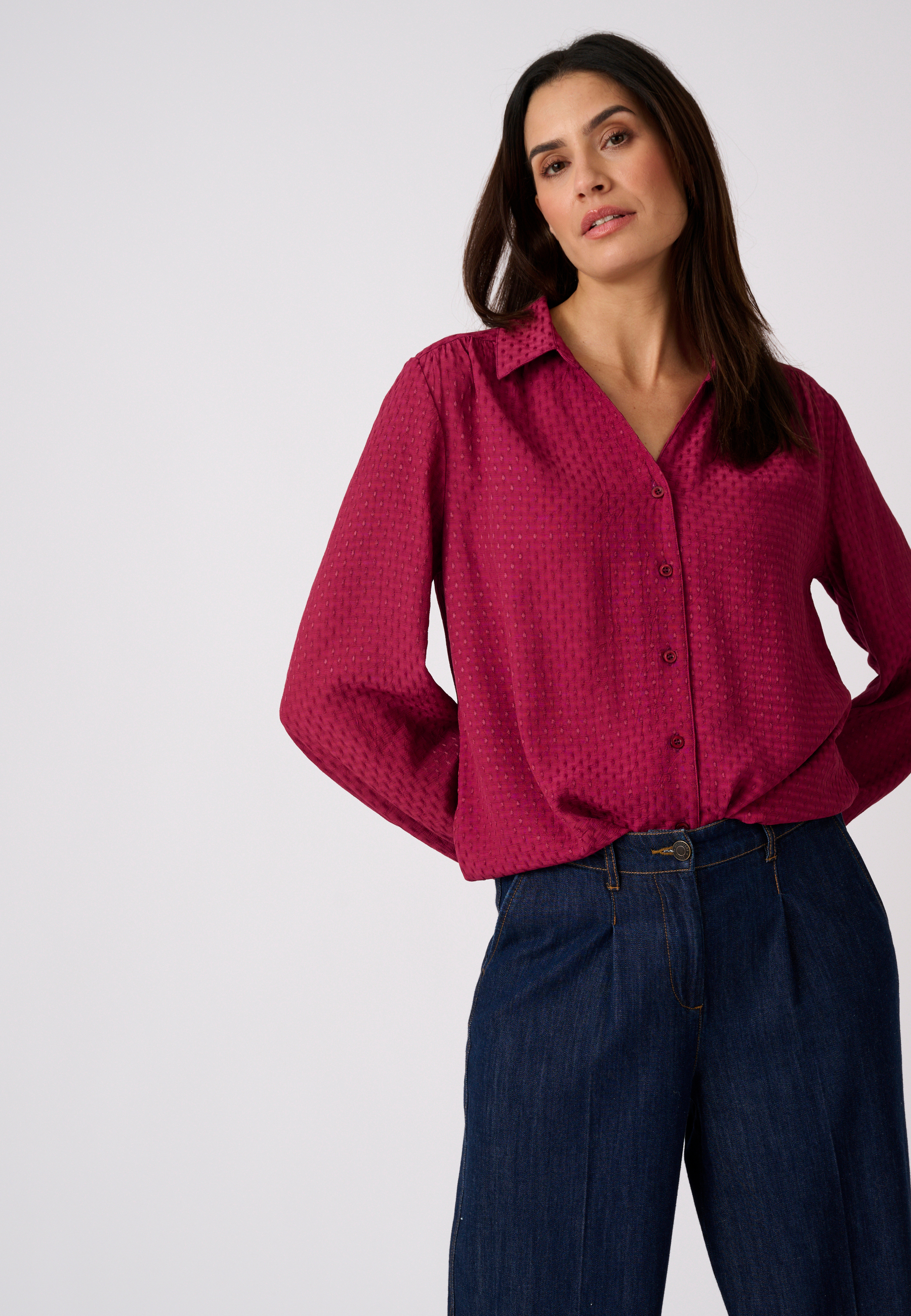 Chemisier jacquard reliéfé, DAMART