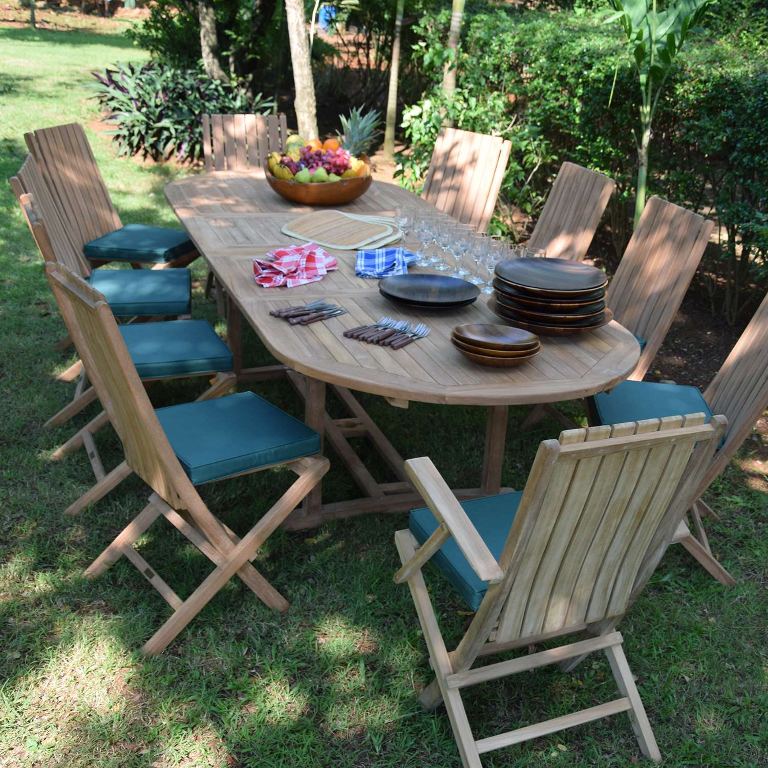 Salon de jardin en teck massif Samora, 10 places, TECK ATTITUDE