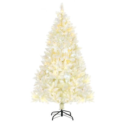 Sapin de Noël artificiel lumineux blanc dim. H. 180 cm HOMCOM