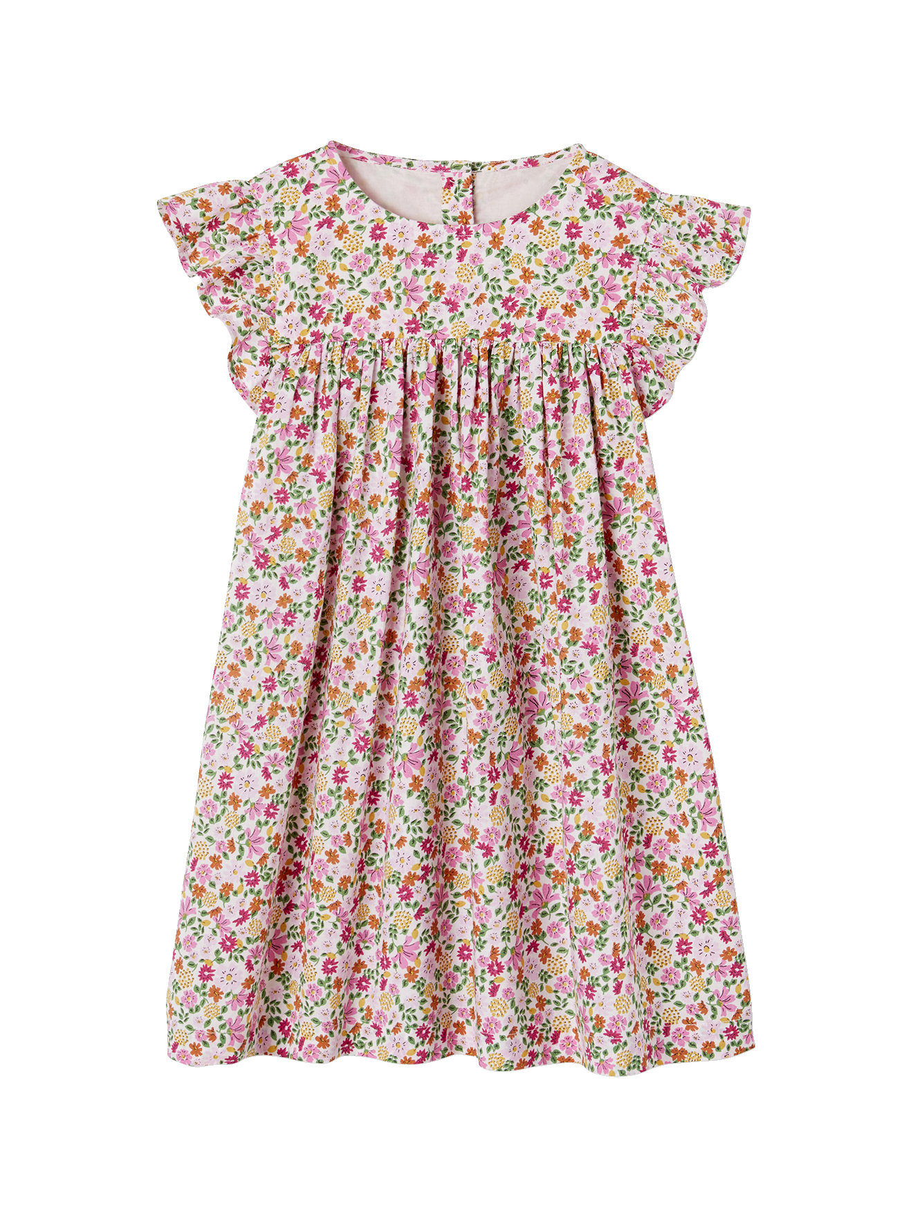 Robe imprimée manches à volants, VERTBAUDET