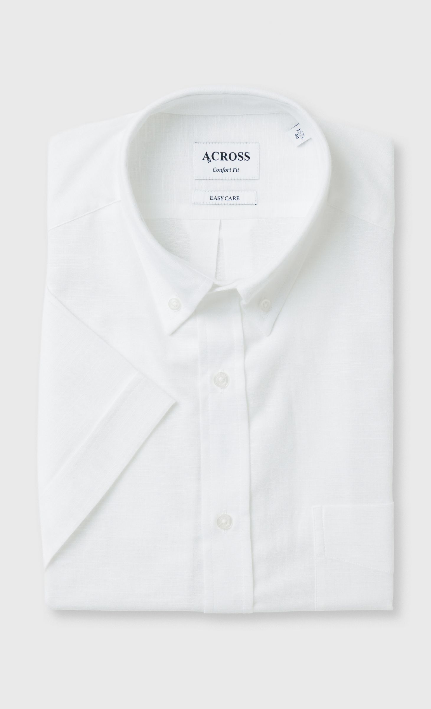 Chemise Confort fit manches courtes aspect lin, ACROSS