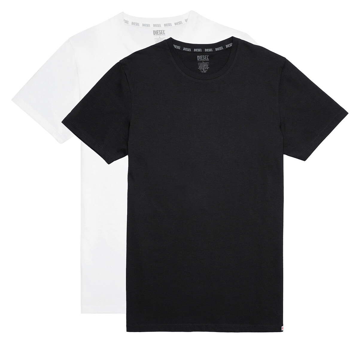 Image of Pack of 2 Plain T-Shirts in Cotton with Crew Neck