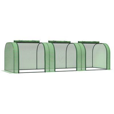 Mini serre de jardin serre à tomates fenêtres zip enroulables vert OUTSUNNY