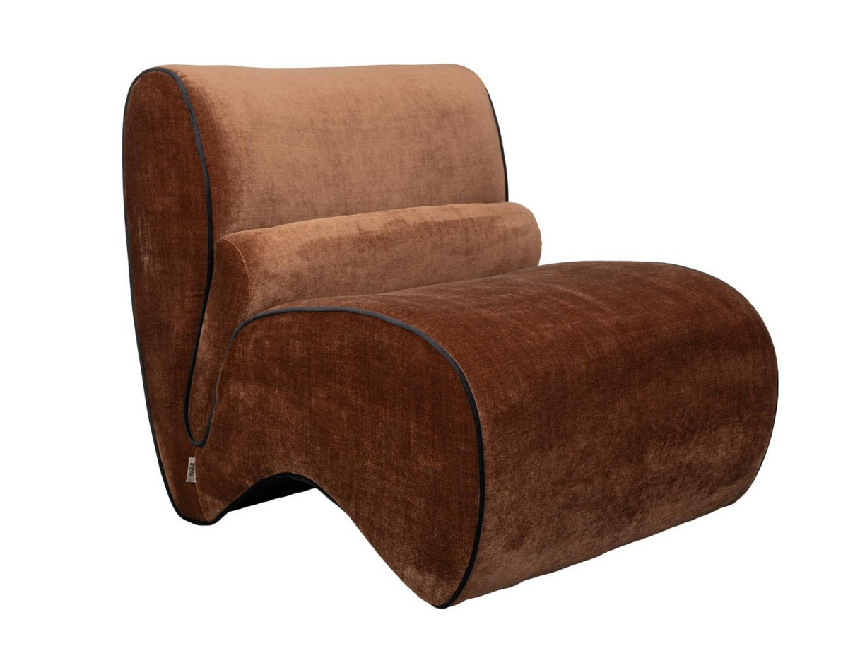Fauteuil lounge en velours - DONNA, DUTCHBONE