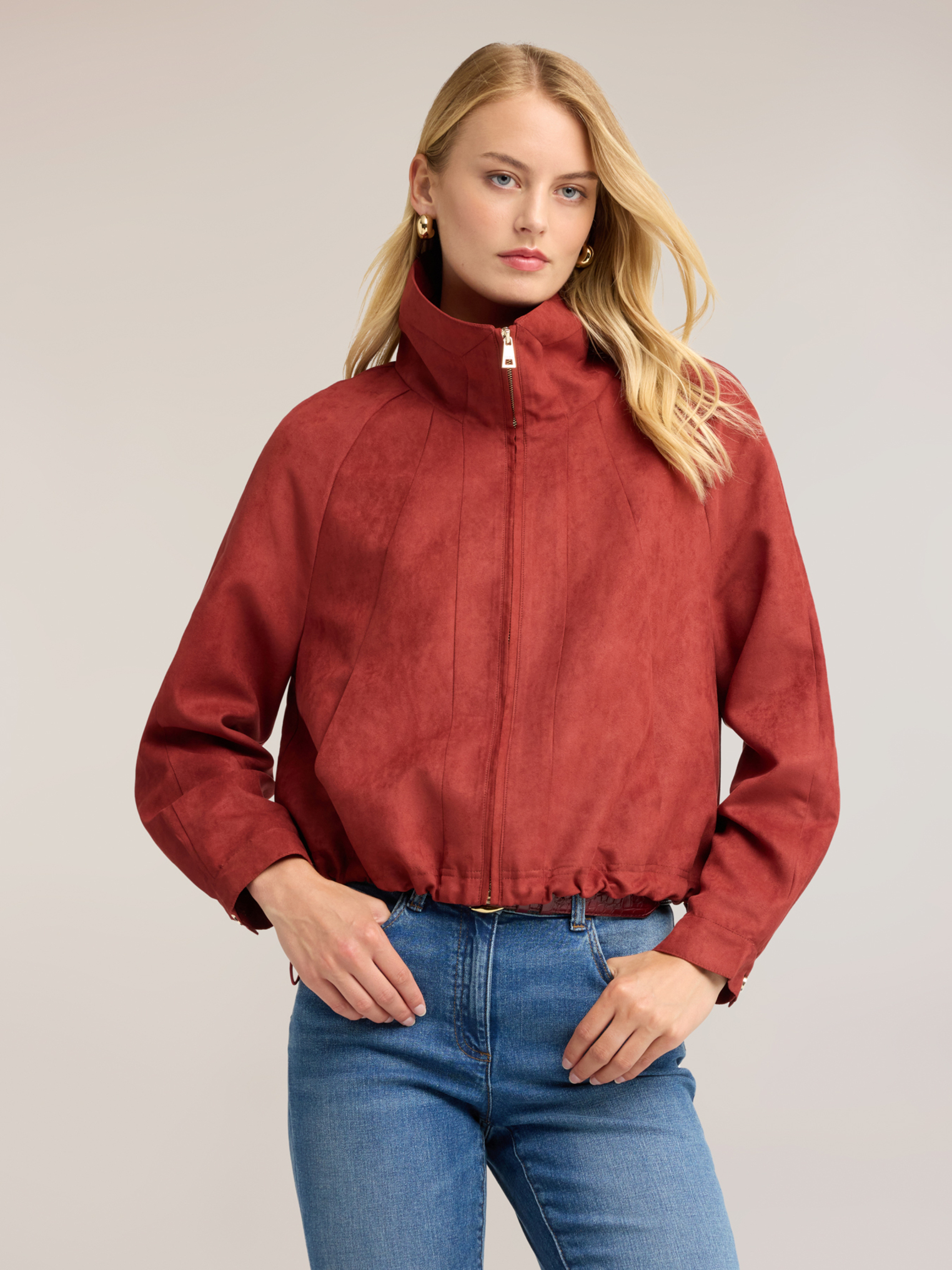 Blouson court avec col montant et zip, MOTIVI