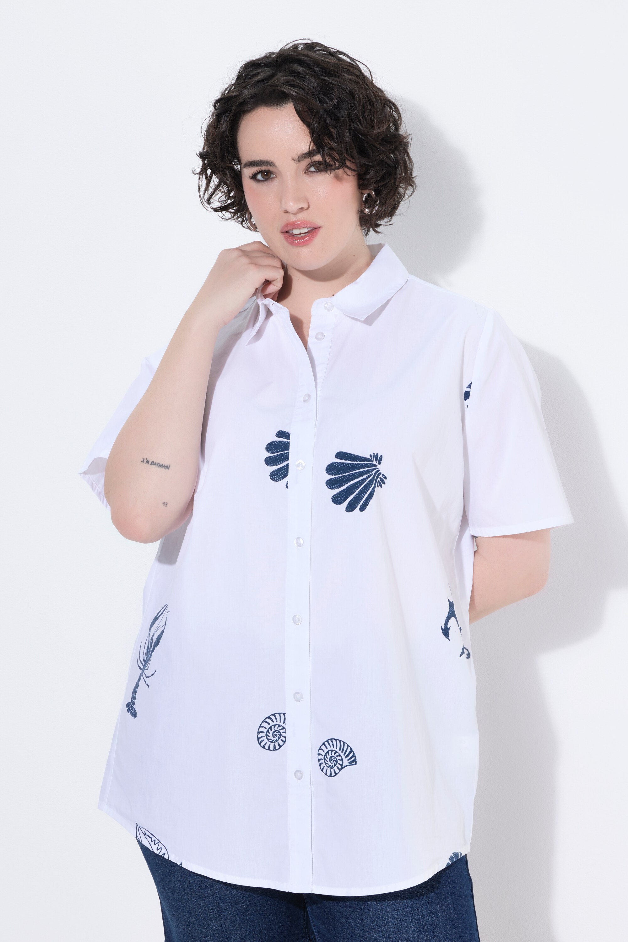 Chemisier, motifs marins, coupe en A, ULLA POPKEN