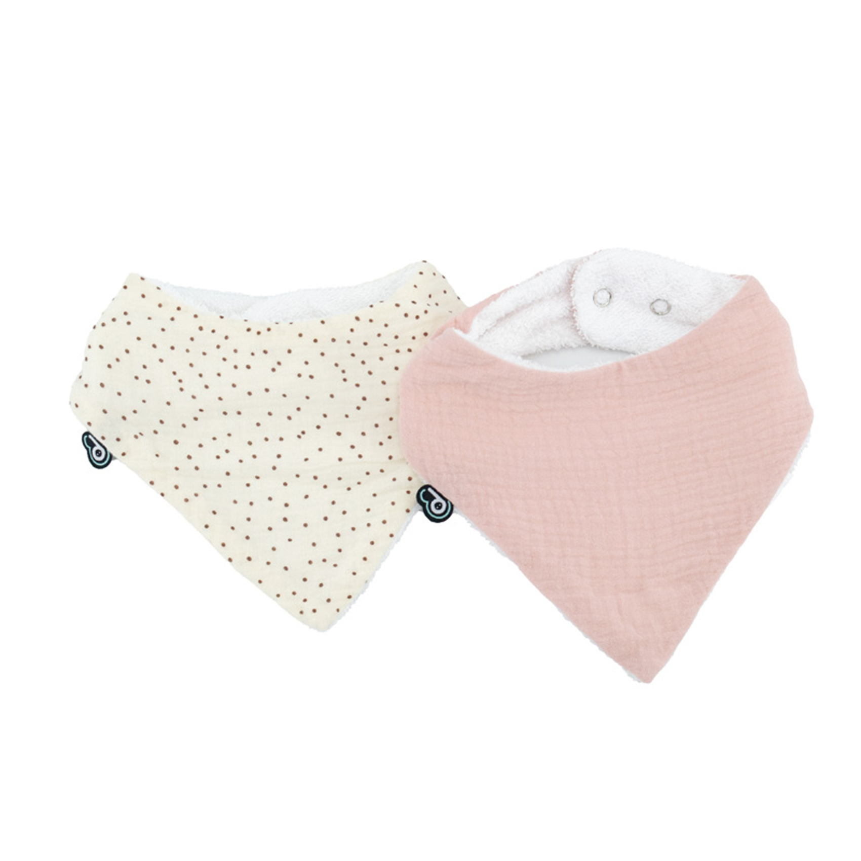 Lot de 2 bavoirs bandana bébé en mousseline, DOMIVA