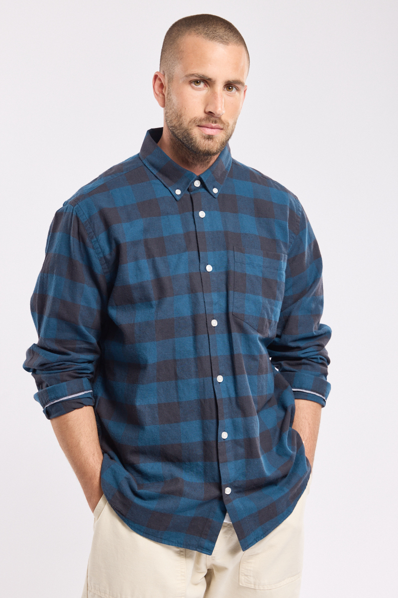 Chemise à carreaux en coton flanelle, ARMOR-LUX