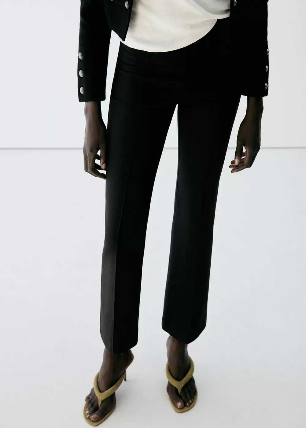 Pantalon droit détail coutures, MANGO
