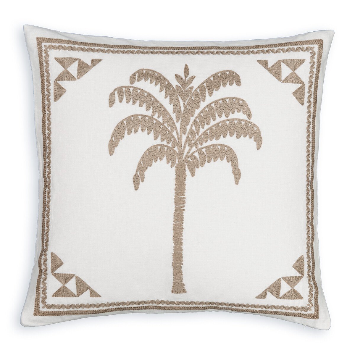 Siwa 45 x 45cm Embroidered Linen & Cotton Cushion Cover