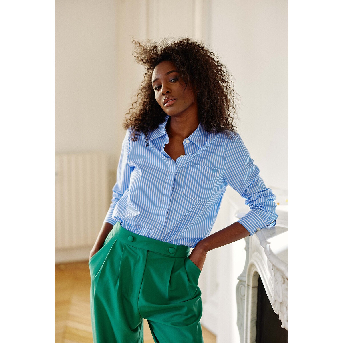 Chemise bleu rayure best sale