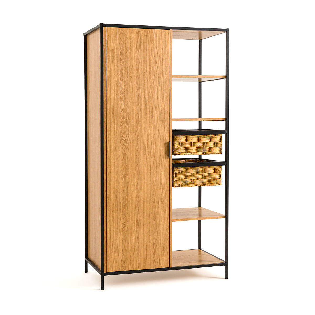 Belti oak veneer single wardrobe natural black La Redoute
