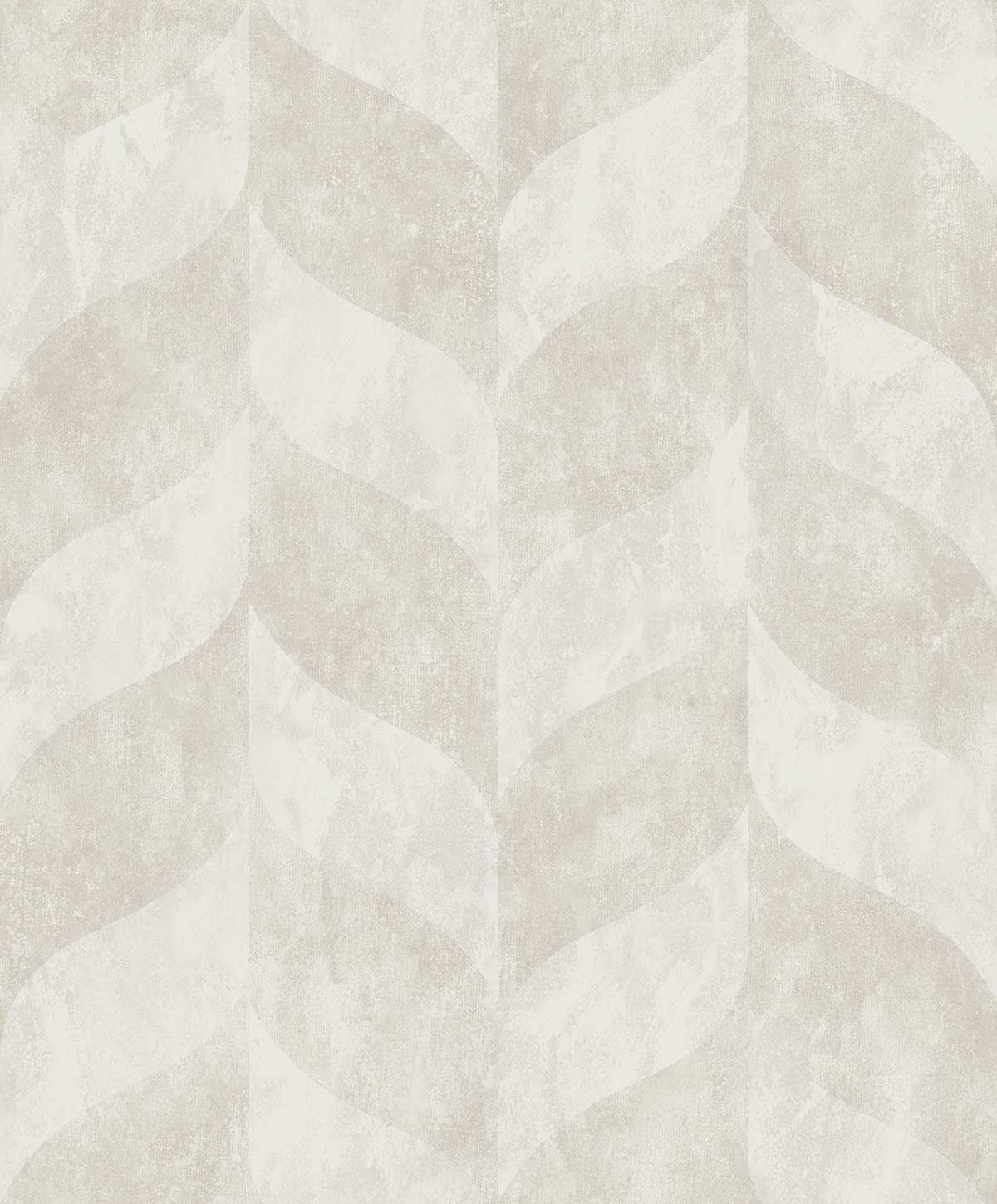 Papier peint géométrique feuilles beige lin, HEXOA