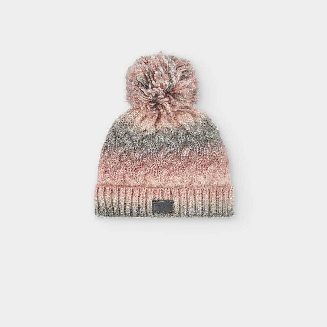 Bonnet bébé tressé avec pompon, BOBOLI