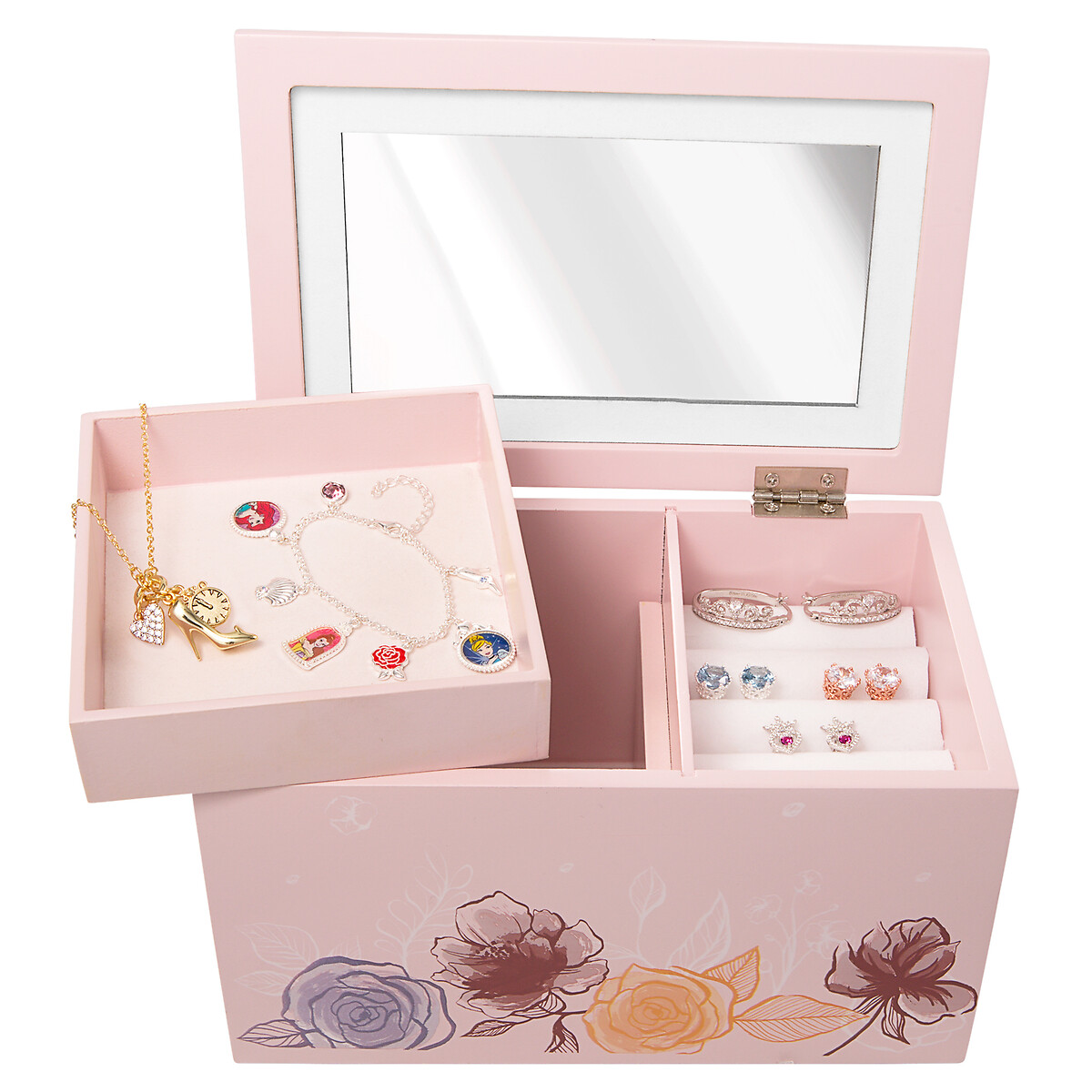 Disney princess wooden jewellery box, pink, Disney