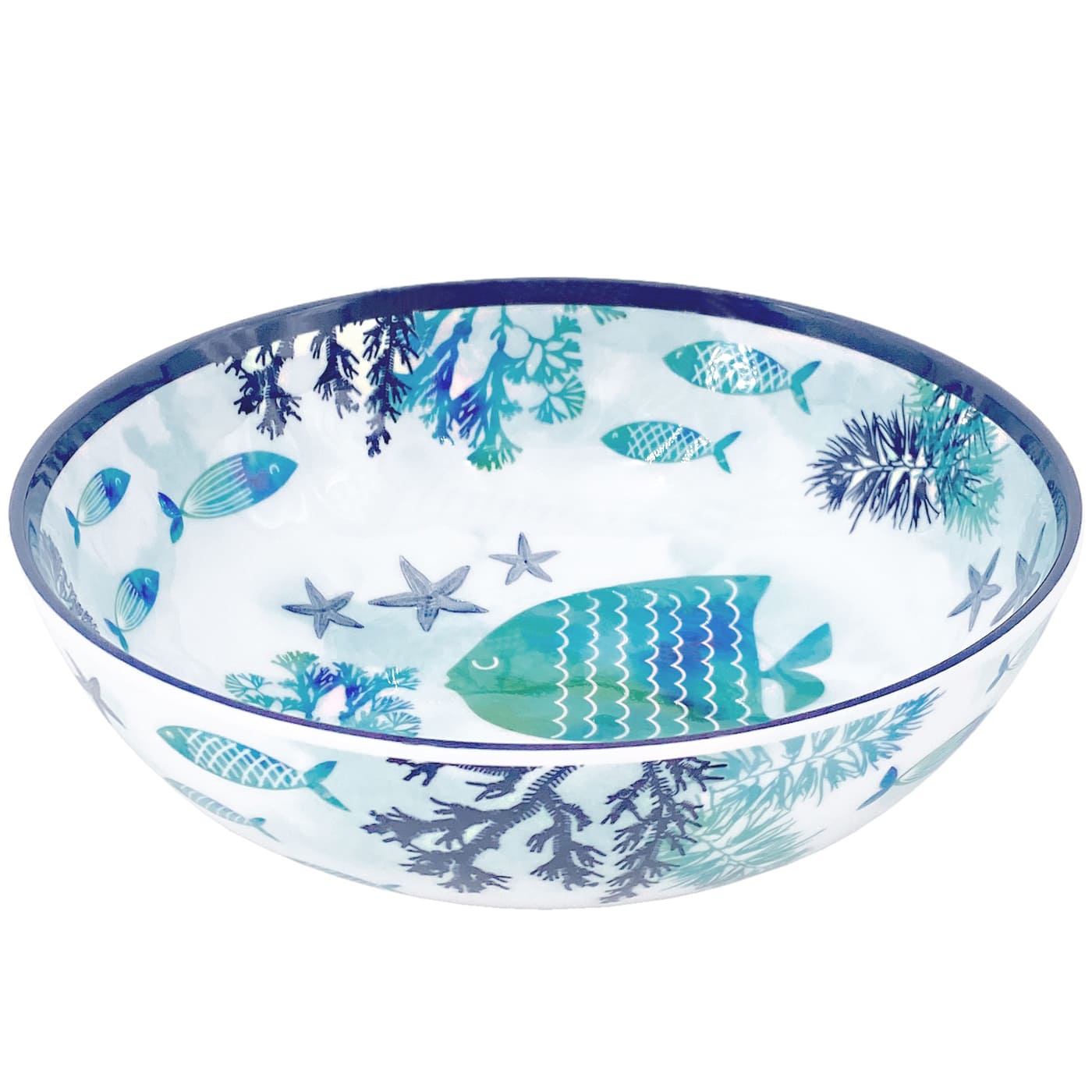Assiette creuse en mélamine Caraïbes 19 cm, LES JARDINS DE LA COMTESSE