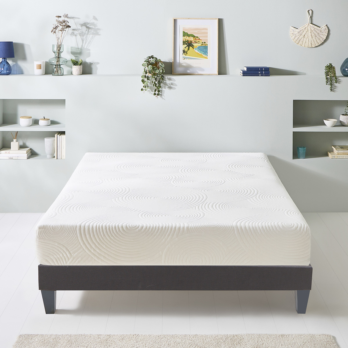 Matelas Hera - Mousse mémoire de forme - Fabriqué en France - 24 cm d'épaisseur - Accueil moelleux, soutien mi-ferme, OLYMPE LITERIE