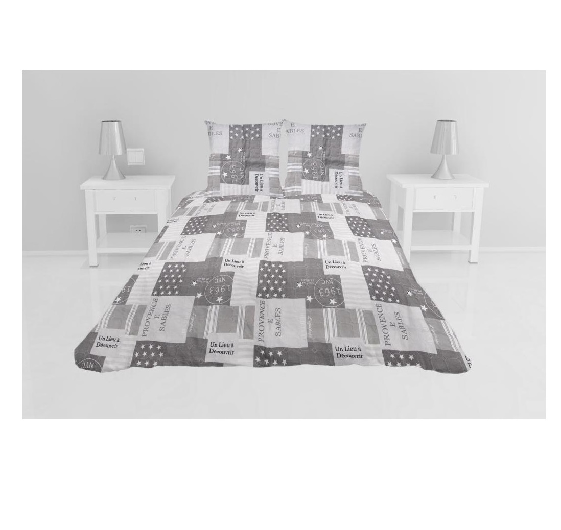 Couvre lit microfibre + taies 240 x 260 cm Provence, EDEN