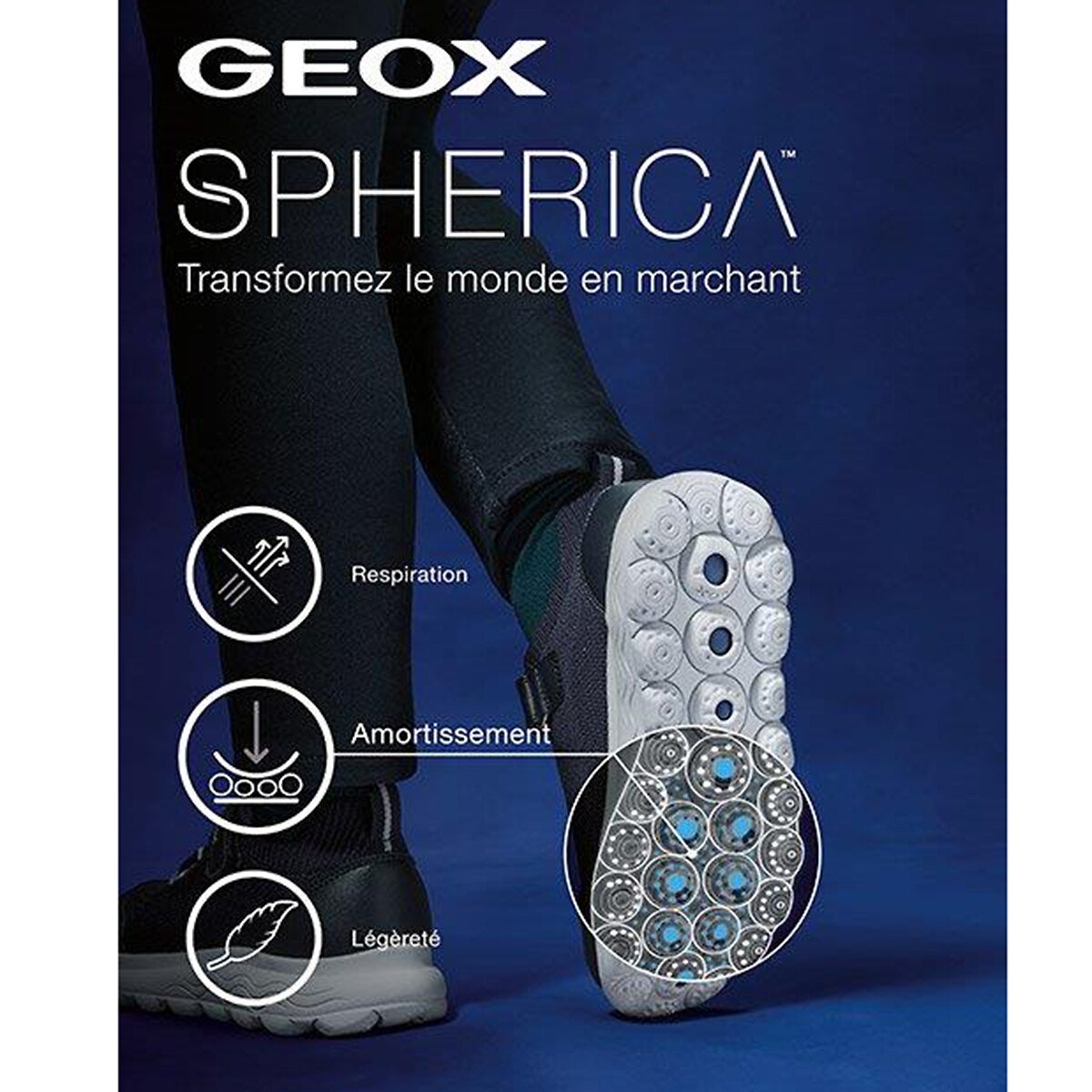 Baskets respirantes spherica bleu marine Geox La Redoute