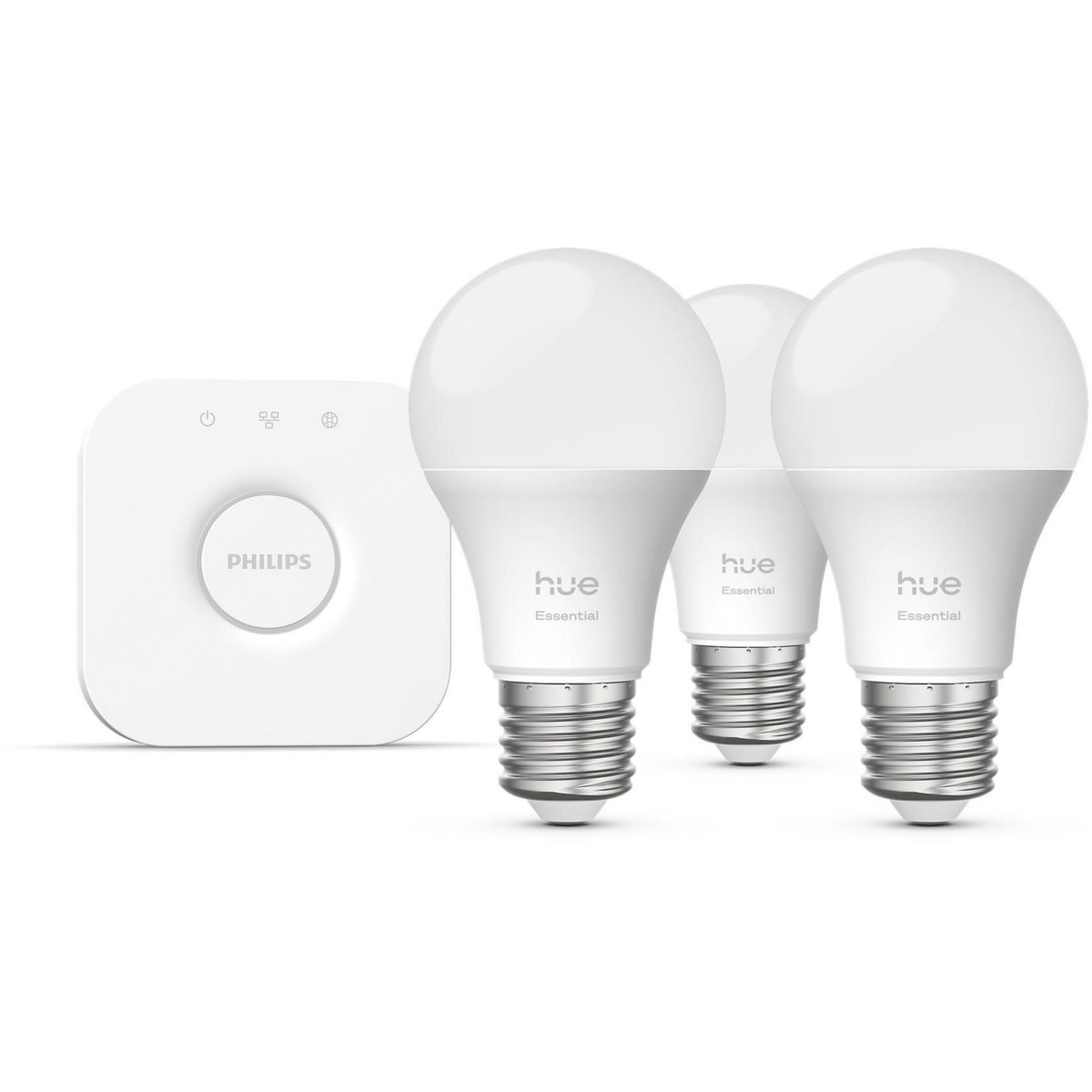PHILIPS PACK DEMARRAGE E27 HUE WHITE. 3 X E27 + PONT + VARIATEUR