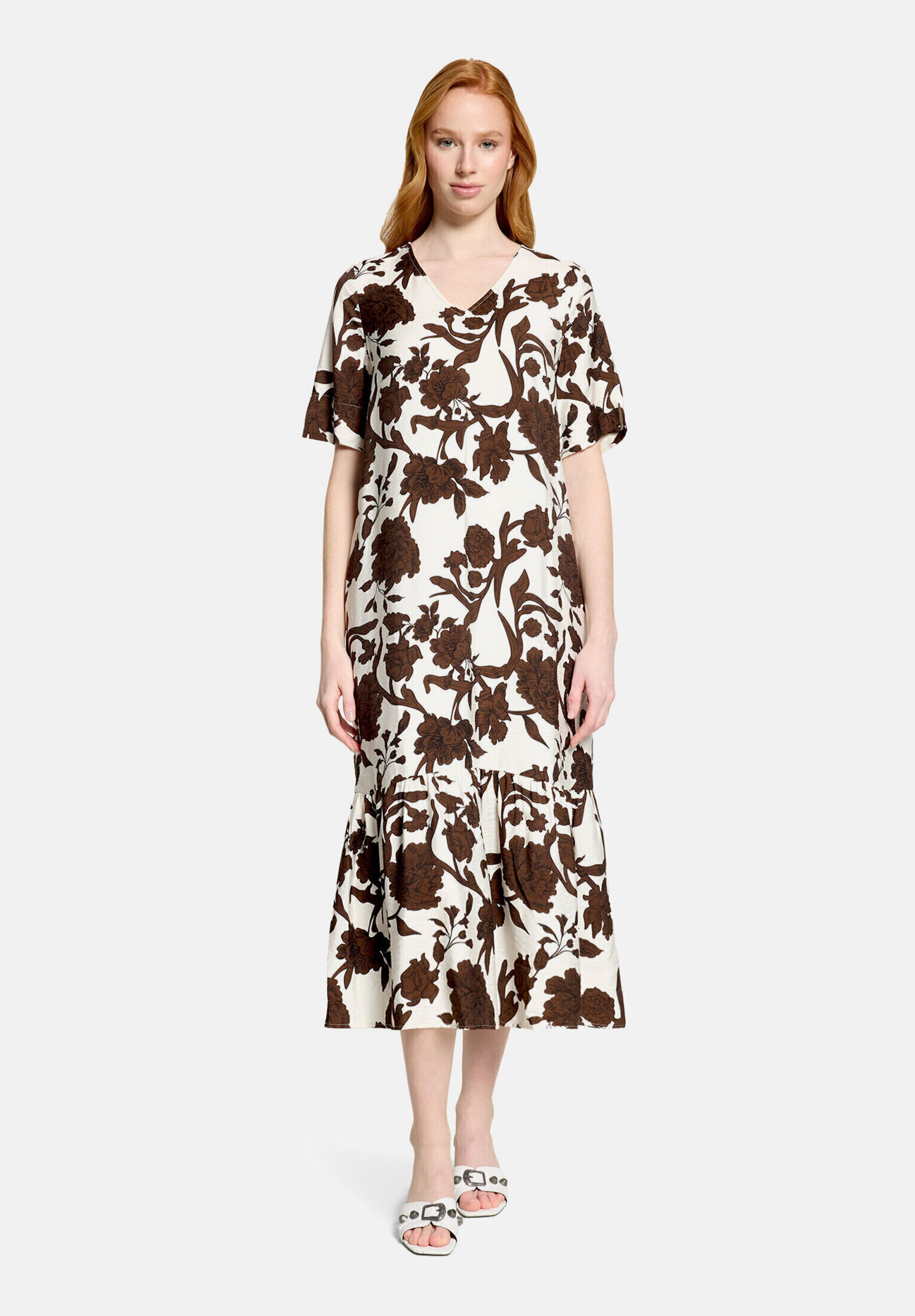 Robe longueur midi à volant, CARTOON
