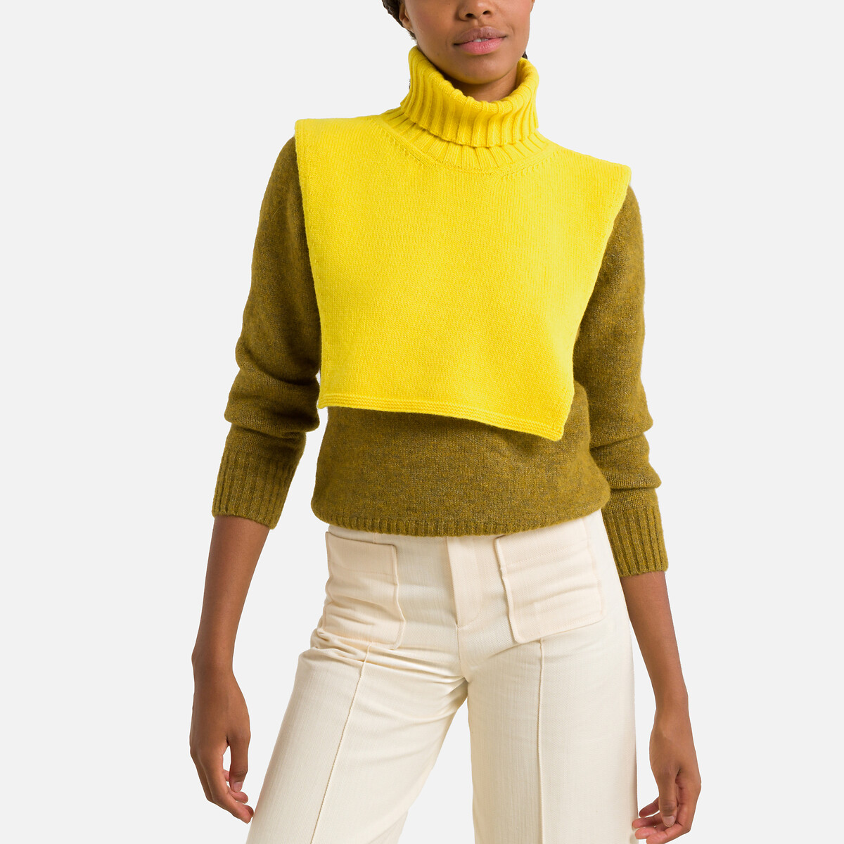 Orion wool mock turtleneck, yellow, Soeur | La Redoute